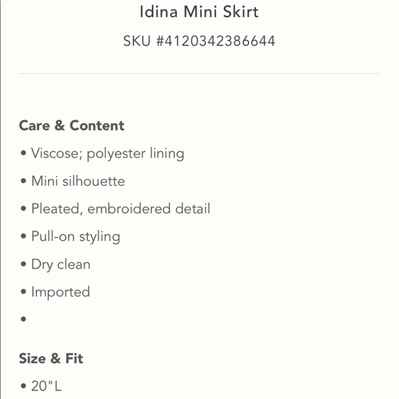 Anthropologie Ranna Gill Idina Mini Skirt NWT - Picture 7 of 7